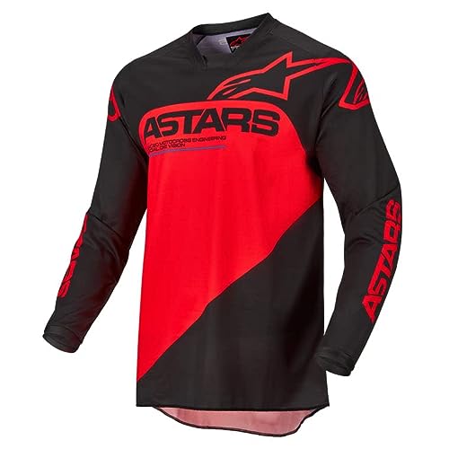 Alpinestars Fluid Narin-Camiseta de Motocross, Blanco/Negro, XS-M para Hombre