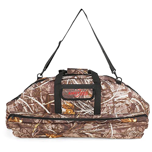 SHARROW Estuche de Arco Compuesto de Tiro con Arco Bolsa de Arco Compound Lienzo 95-115cm Gran Capacidad Bolsa de Almacenamiento de Transporte para Arco y Flechas (Camo, 95cm / 37.4 Pulgadas)