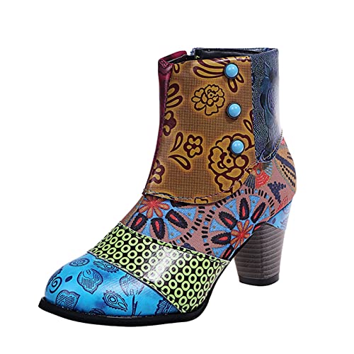 Dasongff Botines Plataforma Mujer Sexy Botas indias con flecos Mujeres Botas Moto Cross Botines Tacones Cuñas Mujer Botas Equitación Marrón Botas Invierno Baratos Chelsea Botas Mujer Marrón,