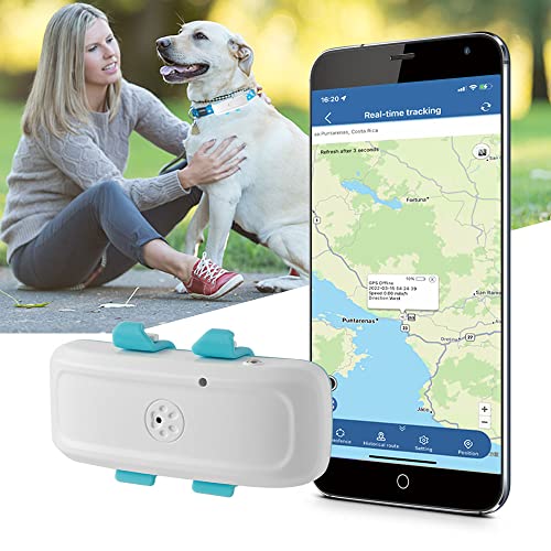 Collar GPS Perros Resistente al Agua Localizador GPS para Perros con Alarma de Sonido y Luz para Encontrar Datos de Movimiento de Animales Valla de Seguridad TK911Pro 2G