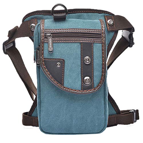 Xieben Lienzo Caer Bolsa De Pierna para Hombres Mujeres Motocicleta Montar En Bicicleta Ciclismo Multiuso Muslo Cintura Fanny Pack Viajes Deportes Pesca Caza Senderismo Camping Aire Libre