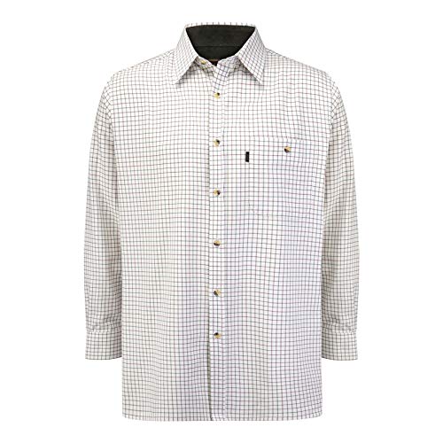 Walker and Hawkes - Camisa de Manga Larga para Hombre - 100 % algodón - Estilo leñador - Estampado a Cuadros - Verde - 4XL (52'')