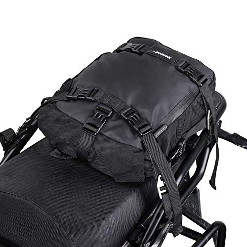 Rhinowalk Bolsa de alforja para motor de 10/20/30 L, multifuncional, impermeable, bolsa de asiento de motocicleta, color negro, 10 L