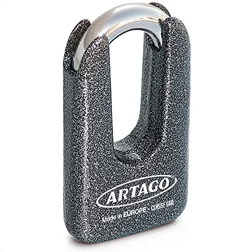 Artago 69T/B Candado Moto Disco Mini U Alta Gama Triple Homologación, MONOBLOK Acero Forjado Máxima Resistencia, Doble Cierre 15mm, DISC-TECH ART+, Diseño exclusivo, Antirrobo Moto Scooter Disco Freno