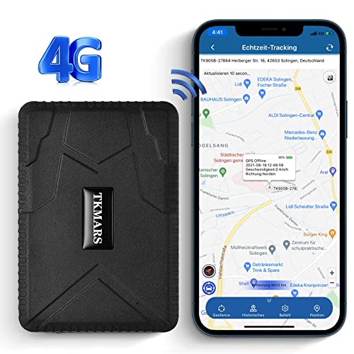 TKMARS Localizador GPS para Coche Localizador GPS Moto 7800mah Batería 120 Días en Espera con Seguimiento en Tiempo Real, Alarma, Aplicación Gratuita Apto para Coches, Motos y Camiones,4G TK915