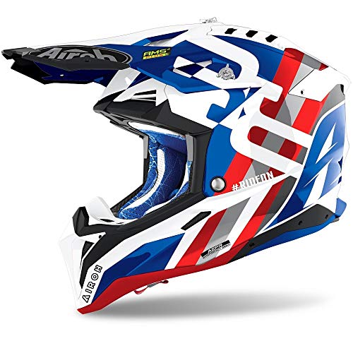 Airoh Helmet Aviator 3 Rainbow Blue/Red Gloss L