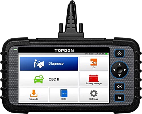 TOPDON ArtiDiag600 OBD2 Diagnosis Coche Multimarca,4 Sistema Motor Transmisión ABS SRS,8 Funciones Especiales como Reinicio de Aceite/Regeneración EPB/SAS/DPF/Reinicio BMS,Actualización Gratuita