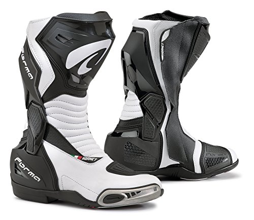 FORMA Botas Moto Hornet Homologado CE, Negro/Blanco, 40