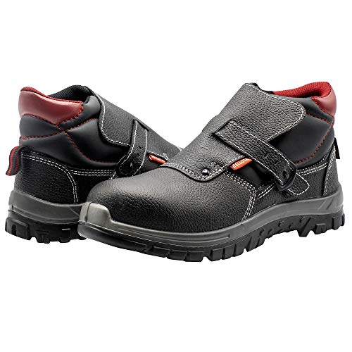 Bellota 7230243S3 - Botas de Seguridad para Soldador de Hombre y Mujer (Talla 43) de Piel Hidrofugada con Forro Acolchado Transpirable y Abrefácil