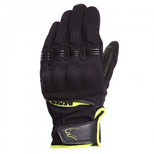 BERING Guantes de Moto Fletcher, Negro/Fluorescente, tamaño T12