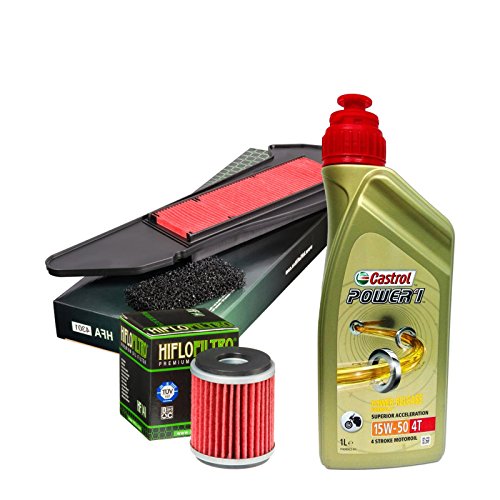 Kit de revisión Castrol Power 1 15W50, filtro de aceite y aire para Yamaha X-Max 300