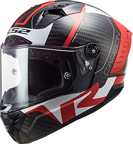 LS2, casco integral moto Thunder Carbon Racing Red white, S