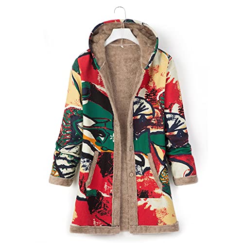 SHOBDW Abrigo Mujer Parka Largo Vintage Formal Talla Grande Chaqueta con Capucha Gruesos De Lana Manga Larga Mujer Hippies Adolescentes Invierno Mujer Liquidación Venta(C,S)