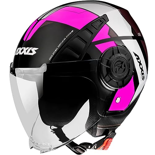 AXXIS Casco Moto Jet OF513 Metro Cool B8 Rosa Fluor Homologado (L)