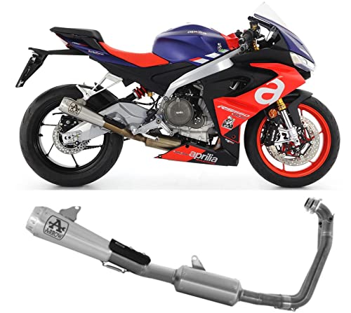 arrow tubo de escape completo competition evo pro-race titanio fondo net compatible con aprilia rs 660 2020 2021 2022 2023 mototopgun