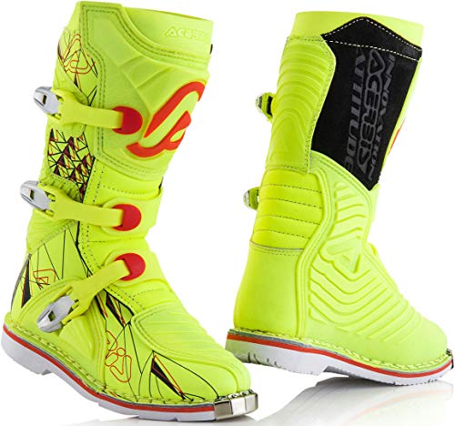 Acerbis - Botas Shark para niño, color amarillo neón/negro, talla 35 35 Giallo fluo/Nero