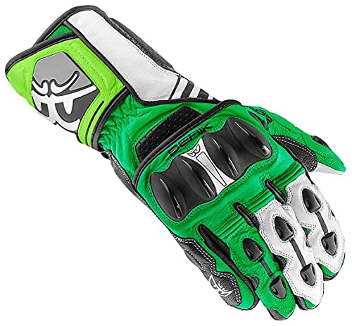 BERIK Track Guantes de Motocicleta (Black/Green/White,2XL)