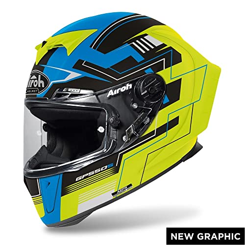 Airoh Helmet Gp550 S Challenge Blue/Yellow Matt