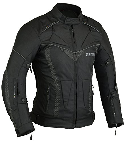 GearX BorneAir Hombres Chaqueta de protección de Moto Impermeable con ventilación, 4XL