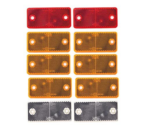 DOJA Barcelona | Mix Reflectante para Remolques Rectangular | Pack 10 | Universal | Reflectantes Remolque, Catadioptrico Tractor, Reflectores Coche, Catadioptrico Moto, Caravana, Bicicleta …