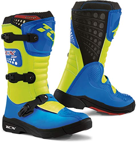 9103 - TCX Comp Kids Motocross Boots 33 Royal Blue Yellow Fluo (UK 1)