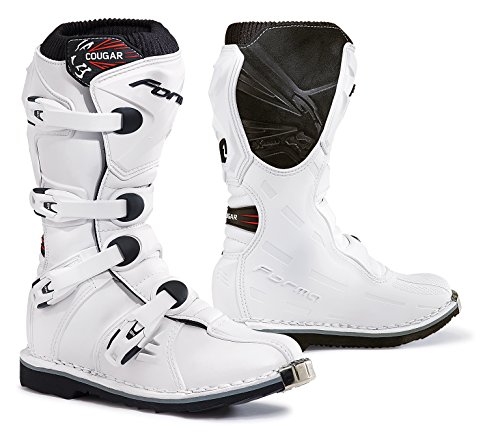 FORMA Botas de Moto para Niño y Junior Cougar Homologado CE, Blanco, 36