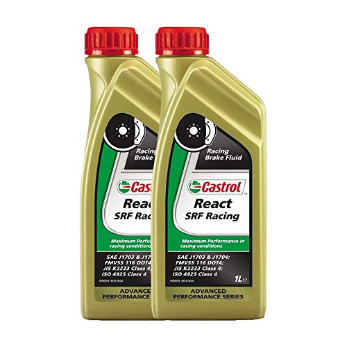 Aceite de freno de coche fluido para frenos alt... y rendimiento Castrol React SRF Racing Paquete 2 x 1 l.