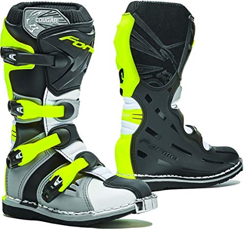 FORMA Forc370-15987839, Botas para Moto, Gris, Blanco, Amarillo flúor, 39 EU