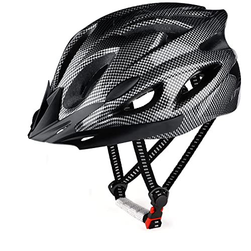 RaMokey Casco de Bicicleta Adultos para Hombre y Mujer, Ligero Casco de Bicicleta de Montaña con Visera Extraíble y Acolchado Casco 58-61cm