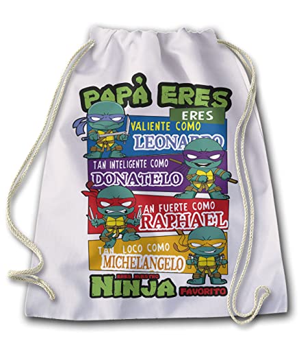 Genérico Bolsa con Cordones Papá Eres Nuestro Ninja Favorito Regalo Día del Padre Original Cumpleaños Celebración Frase Divertida Sorpresa