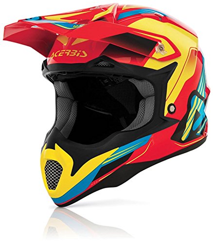 Casco Acerbis Kryptonite rojo y amarillo, tallaL