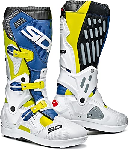 Sidi Botas Atojo SRS MX (Amarillo Fluo Blanco Azul, 10 UK)