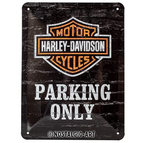 Harley-Davidson - Señal de aparcamiento lata solamente, 15 x 20 cm