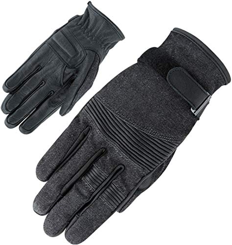 Orina Miami Retro Leather Gloves with Denim Guantes, Adultos Unisex, Black/Anthracite (Multicolor), 11 / XXL