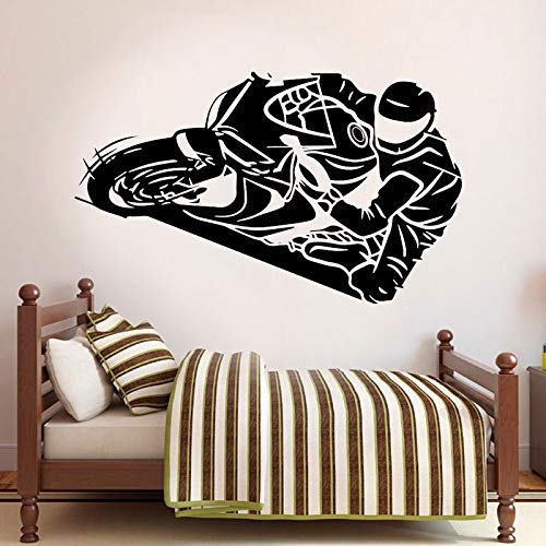 Motocicleta Deporte Moto Velocidad Motocicleta Carrera Etiqueta de la pared Decoración para el hogar Niños Niños Dormitorio Habitación para adolescentes Calcomanías Decoración Arte otro color 95x57cm