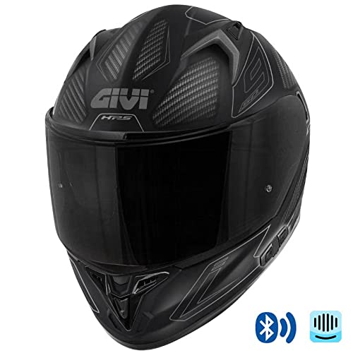 GIVI 50.9 Enigma Matt Titanium Bluetooth Sena Intercom Integrado | Casco de Moto Integral con Visor Solar + Pinlock + Pantalla Oscura | Unisex Hombre y Mujer Homologado ECE 22.06 (L)