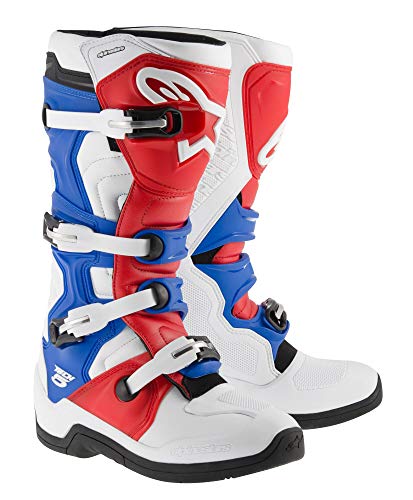 Alpinestars Crosslaarzen Tech 5 Fluor Red/Blue/White-47 (EU)