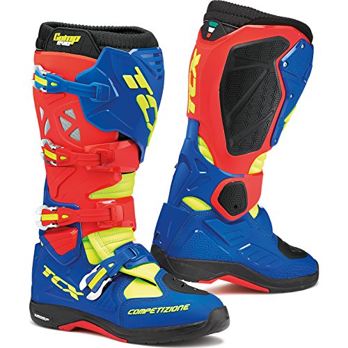 9661 – TCX Comp Evo Michelin Motocross botas 47 rojo brillante azul amarillo fluo (UK 12)