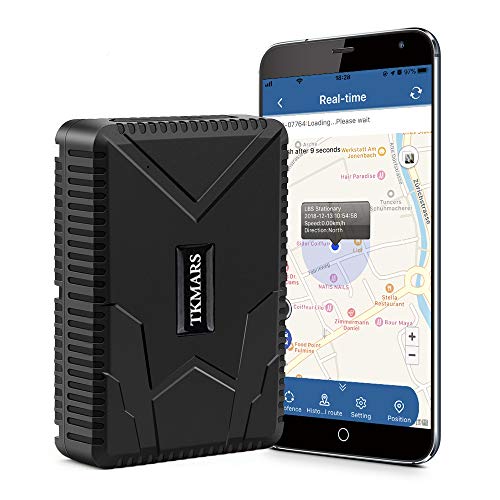 TKMARS Rastreador GPS, Localizador GPS para Coche 120 Días de Espera 10000mAH Batería Posicionamiento en Tiempo Real Impermeable GPS Tracker para Vehículos Camión Moto Aplicación Gratis TK915