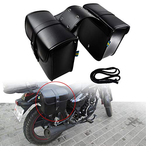 HDBUBALUS Sillín Universal para Motocicleta Harley para Honda para Yamaha Cruiser Piel sintética Bolsa de Herramientas