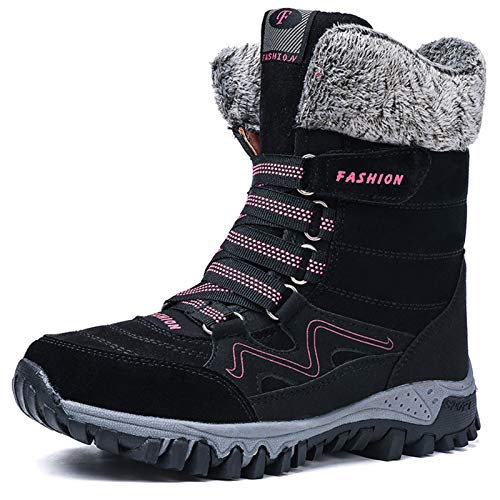 Q-YR Botas De Nieve Cálidas Mujeres De Invierno Más Terciopelo Espesando Tubo Zapatos De Algodón Antideslizante Y Resistente Al Frío para Touring De Esquí,A,41