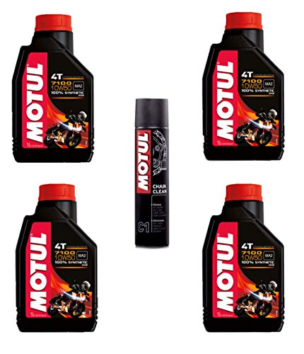 Motul 7100 10w50 Aceite Motor Moto 4 Tiempos Litros 4 + Homenaje Mc Care C1 Chain Clean