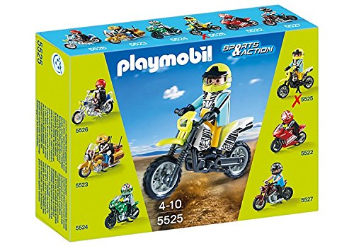 Playmobil Coleccionables - Sports & Action Moto de Motocross Playsets de Figuras de jugete (Playmobil 5525)