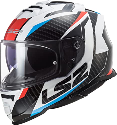 LS2 Storm Racer Casco Moto, Hombre, Blue Red, L