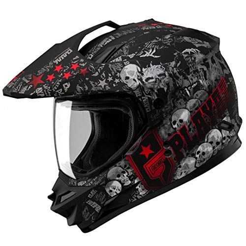 Sportinents Off Road Speed ​​Casco Motocross Cross Country ATV Racing Dot Moto Helmets Red Skull M