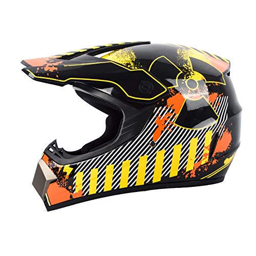 DYOYO Casco Profesional Motocross con Gafas Máscara Guantes Offroad Cascos Motocross Dirt Bike ATV Motocicleta Casco Guantes Gafas ECE Homologado Ideal para Niño Adultos Bicicleta