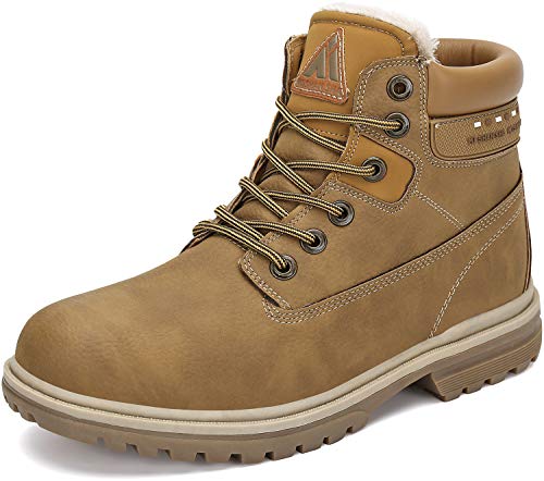 Mishansha Botas de Nieve Mujer Forrados de Piel Botas de Invierno Hombre Botas Antideslizante Bota de Senderismo Amarillo Gr.43