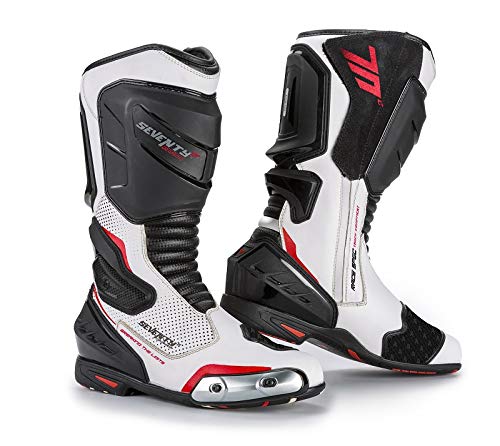 BOTAS DE MOTO DE LA MARCA SEVENTY DEGREESSD-BR1 RACING BLANCO ROJO 49