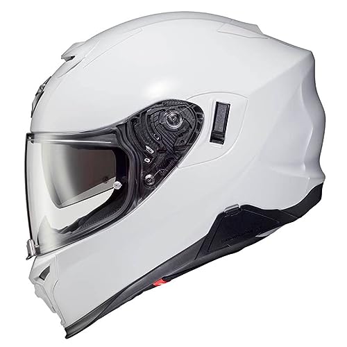 Scorpion Exo 520 EVO Air Blanco | Casco de Moto Integral con Visor Solar + Pinlock Antivaho | Unisex Hombre y Mujer Homologado ECE 22.06 (L)