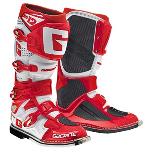 Gaerne SG12 - Botas de Motocross, Mujer Hombre, Rojo-Blanco, 43